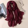 Pure Color Women Plain Scarf Linen Plus Size Hijab New Female Sunscreen Shawl