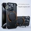 360° Magnetic Rotating Stand Phone Case,for iPhone 15 16 ProMax Metal Frameless 16Pro Leather Ultra-Thin Protective Back Cover