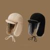 Beanie Winter Pilot Hat Windproof Cycling Lei Feng Hat Casual Lamb Wool Earflap Cap  Motorcycle