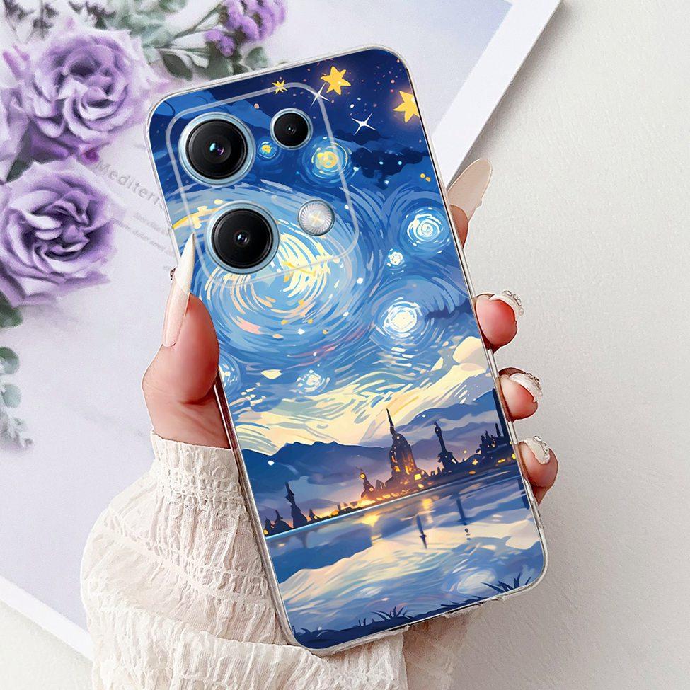 Clear For Redmi Note 14S 4G Case Cover Luxury Butterfly Love Fashion Flowers Cool Lion Cute Painted Soft Casing