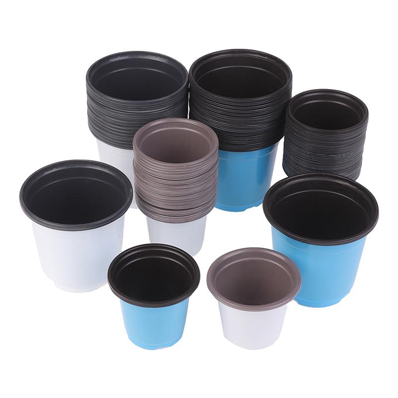 10 шт. пластиковый цветочный горшок для выращивания суккулентных растений, небольшой цветочный горшок, простой посадочный горшок для рассады, утолщенные питомники