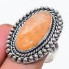 Natural Orange Aventurine Gemstone 925 Sterling Silver Jewelry Ring Size 10 Y5G02
