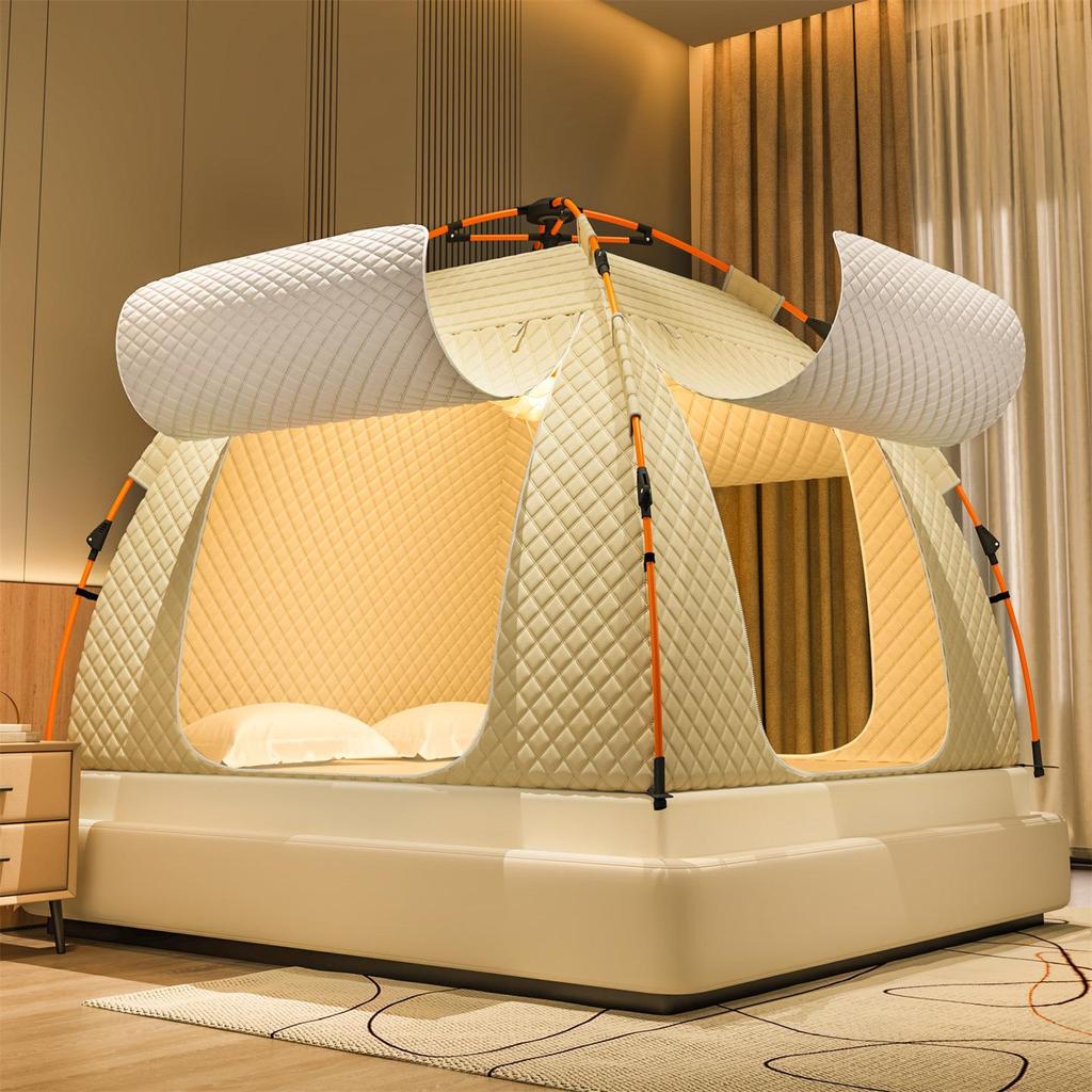 Утолщенная зимняя палатка-москитная сетка: Блокирующий свет, ударопрочный, полнопокрывающий навес-яранга для кровати в помещении