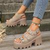 Summer Women Chunky Platform Sandals Women Open Toe Hollow Outs Roman Sandals 2024 Fashion Buckle Strap Female Gladiator Sandals