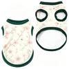 Pet Dog Vest Pink Tulip Flowers Bee Print Comfortable Sleeveless Shirt for Small Medium Dogs Spring Floral Theme Daily Wear