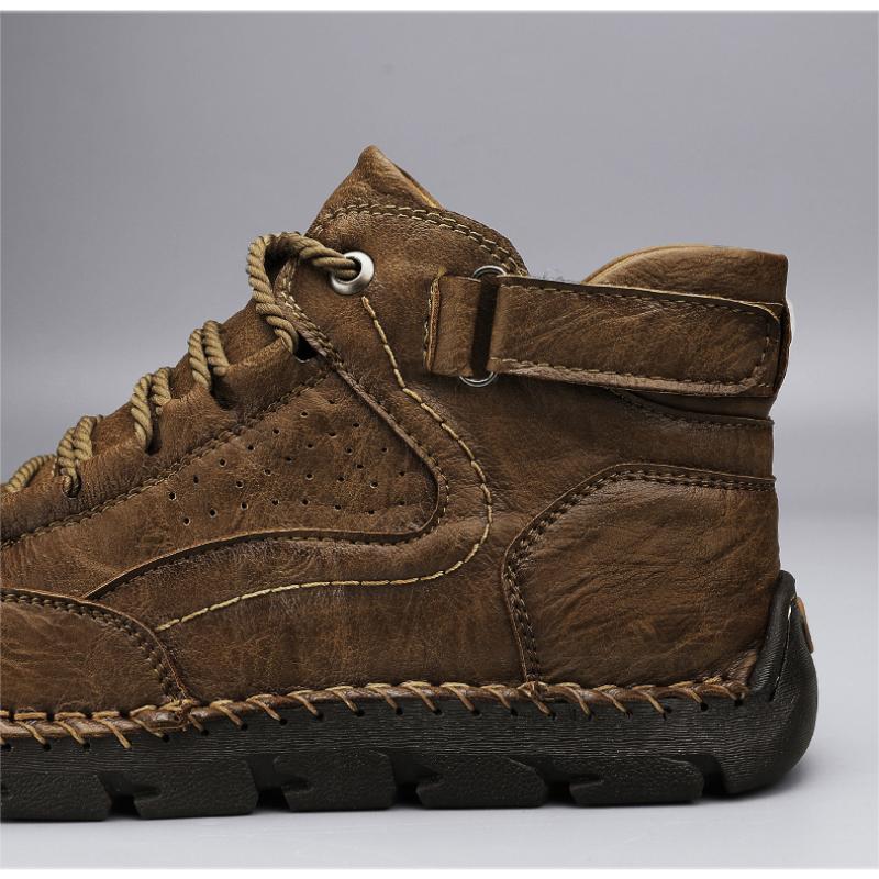 Men's Ankle Boots Handmade Plush Shoes Casual Shoes Autumn and Winter Plus Size 39-48