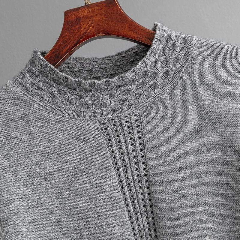 QICED Модный комплект Женский осенне-зимний повседневный однотонный свободный вязаный свитер с полувысоким воротником Набор из двух предметов