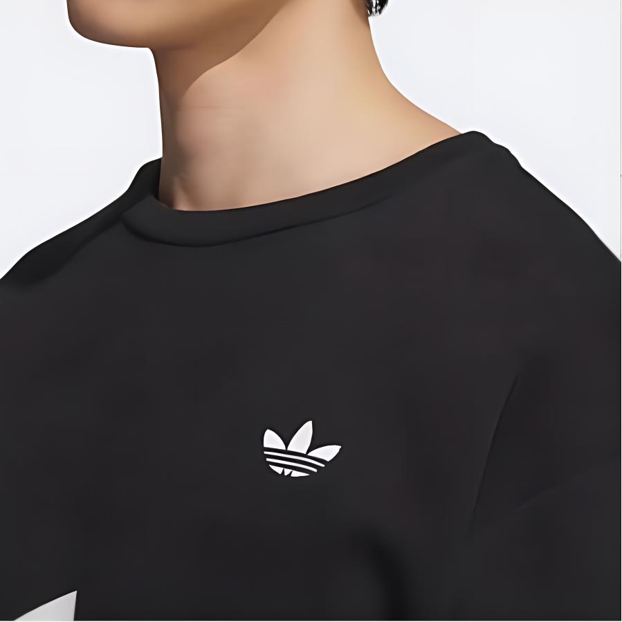 Adidas Оригинальная классическая спортивная серия с рисунком, принт, круглый вырез, свитер, простая толстовка с длинным рукавом, унисекс, толстовка, черный цвет JL8383