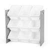 Humble Crew Toy Storage Rack Wood Height 69cm Includes 9 Storage Baskets Japanese Import WO848 Gray/White [Regular Product]