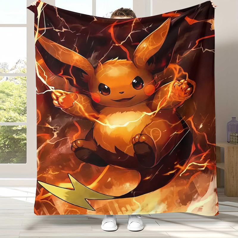 6 Style Pikachu Pokemon Flannel Blanket,Ultra Soft Warm Plush Throw for Home Bedroom Bed Sofa Cover Office Camping Picnic gift