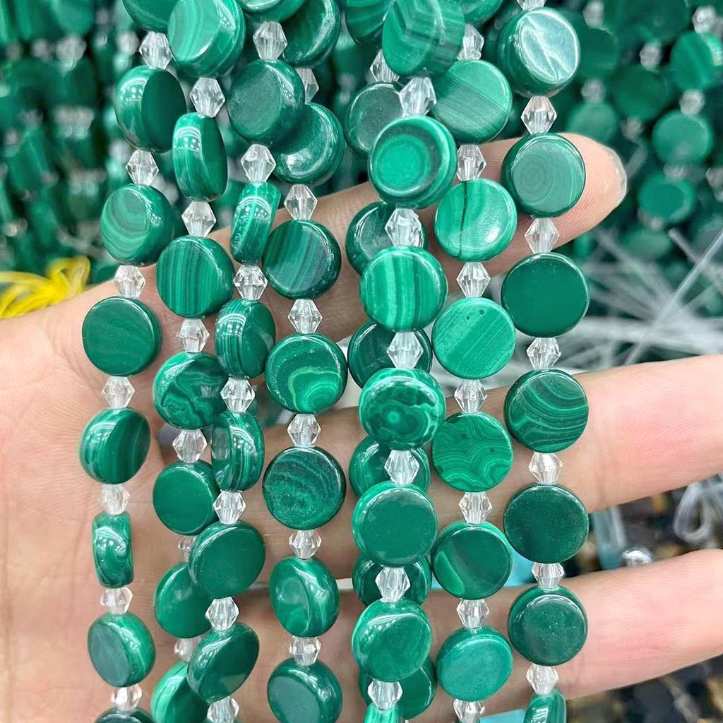 Чистый Натуральный Малахит Трубка и Овальный Абакус Свободные Бусины для DIY Браслета Ювелирных Изделий