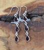 solid 925 Sterling Silver Garnet Gemstone handmade Birthstone Earrings Gift For Her