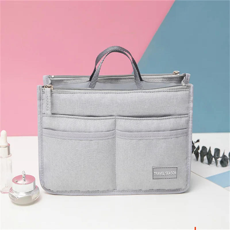 Модный дорожный тоут-органайзер с ручками, большой вместимости, подкладка для сумки, многофункциональная косметичка