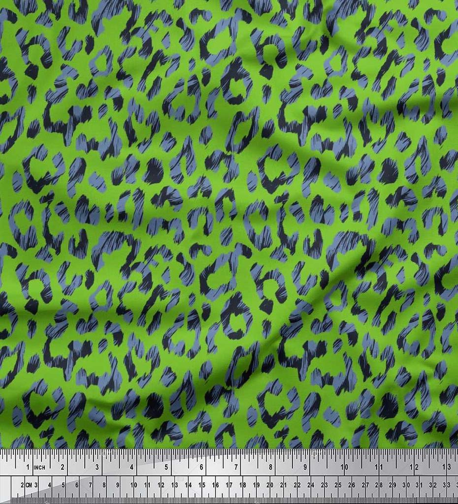 Soimoi Японская креп-сатиновая ткань с леопардовым принтом из кожи животного, ткань для рукоделия по метрам, 42 дюйма