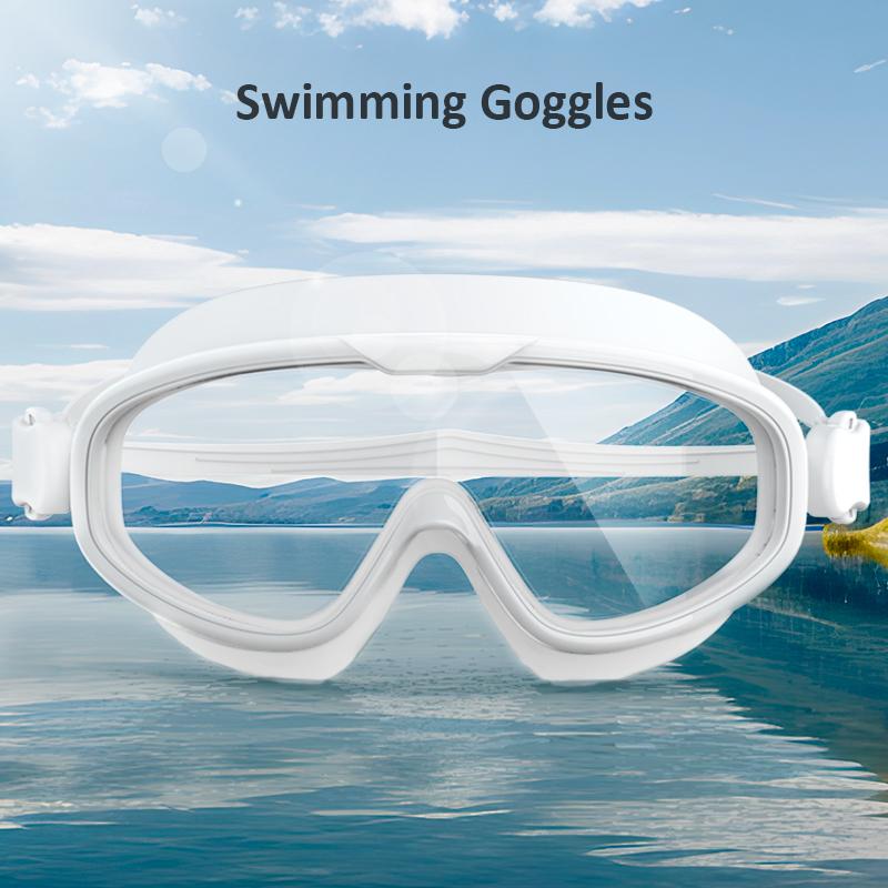 Big Frame Swimming Goggles, Anti Fog Swim Goggle for Men Women, Free-diving Mask, Silicone Waterproof Swim Glasses
