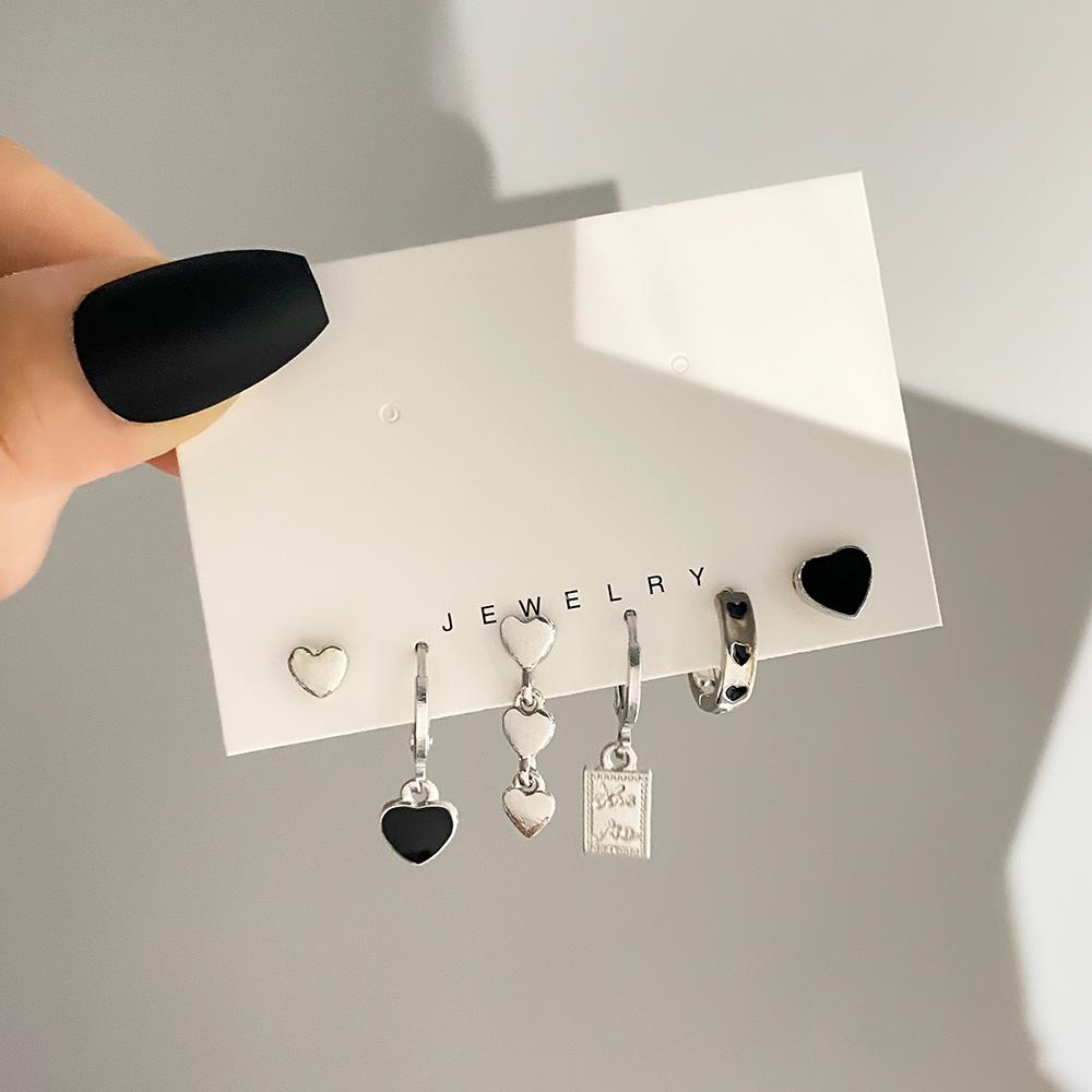 2022 Корейские серьги, модный комплект серег с медведем и вишней, кулон с бабочкой и любовью, простой комплект серег, серьги для пары, элегантные, темпераментные, изысканные серьги