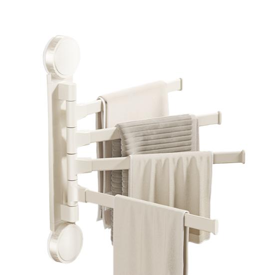 Towel Rack with Extended Pole 180-Degree Rotation Suction Cup Design Quick Installation Multi-Purpose Holder Wall Mounted Towel Hanger