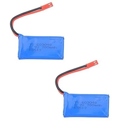 2 шт. LiPo аккумуляторный блок 3,7 В 780 мАч для дронов – Совместим с WLtoys V636 V686 V686G V686K JJRC V686 – 58x33,5x12 мм