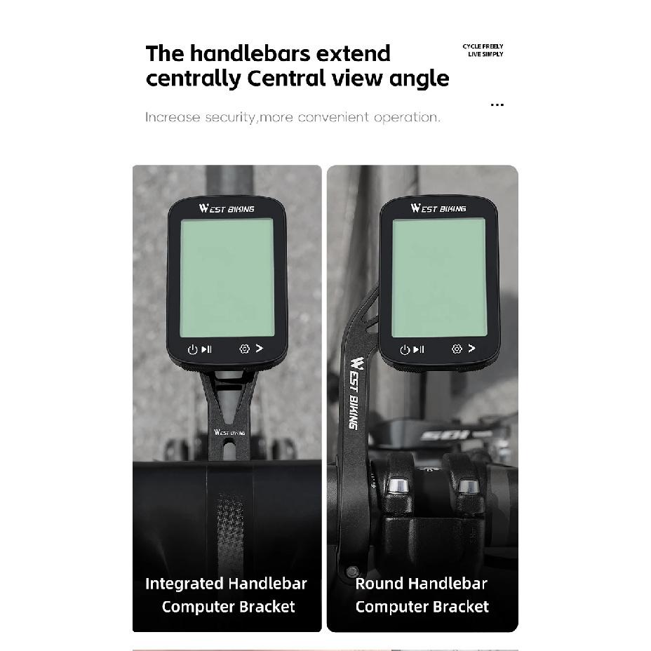 WEST BIKING Bike Handlbar Computer Mount Nylon Support Holder MTB Road Bike Handlebar Extender Base for Garmin Bryton Wahoo