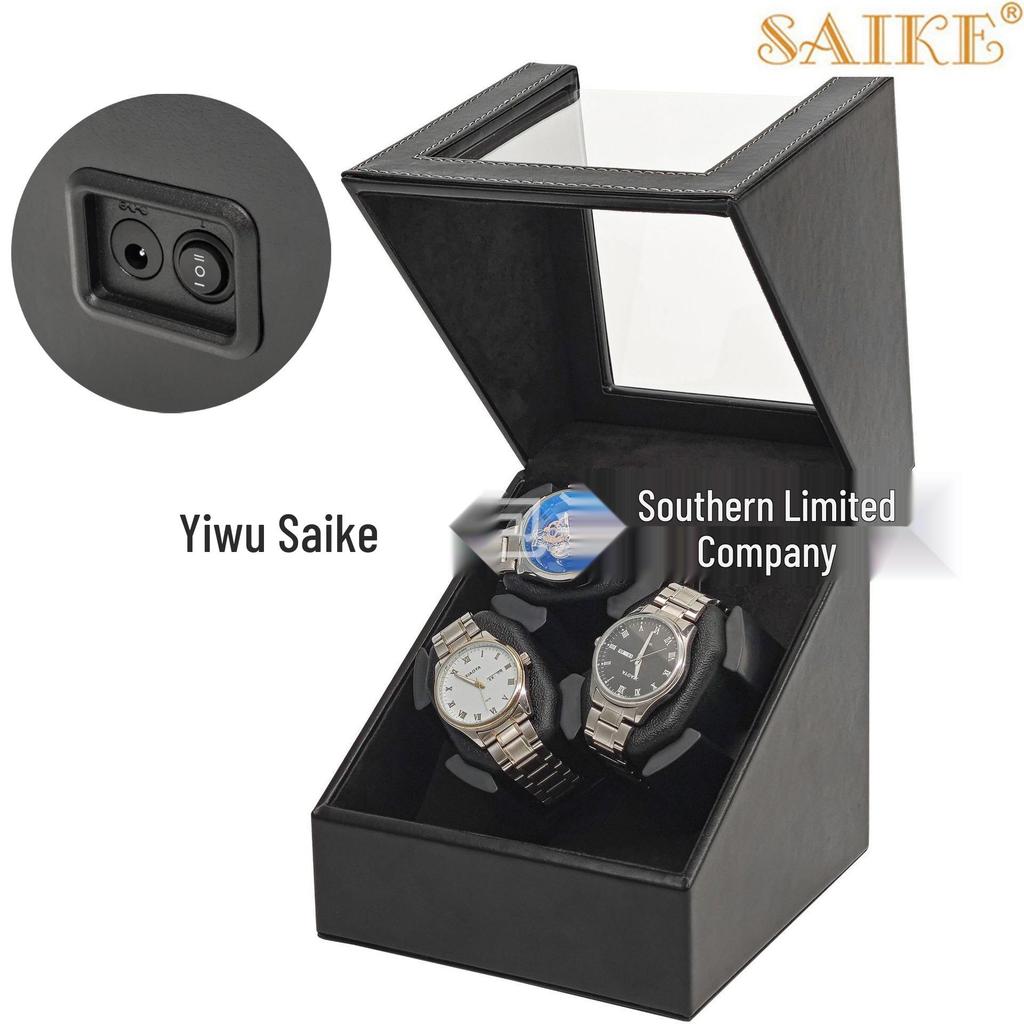 Premium Leather 3-Position Automatic Watch Winder with Open-Lid Auto-Stop Feature