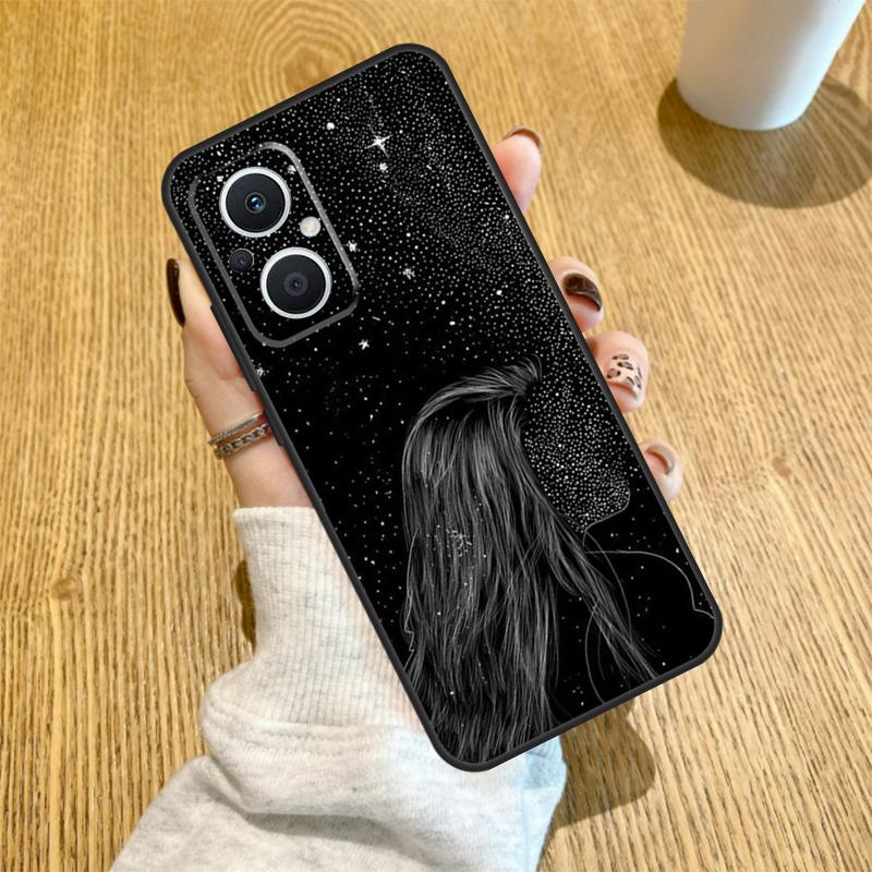 Черная Эстетика Скелет Цифровое Искусство Чехол Для OPPO Reno 10 11 12 13 14 Pro 14F 13F 12F 11F 7 8 Lite OPPO Find X5 X8 X9 Pro Чехол
