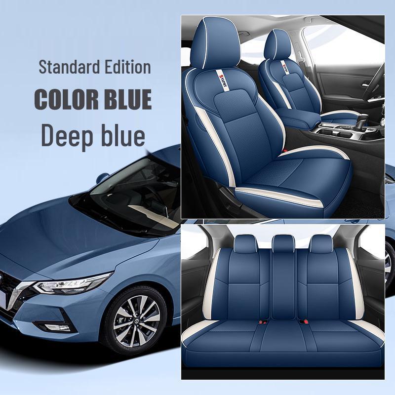 Sylphy 5-Seater Leather Seat Cover: All-Season Full Surround Cushion