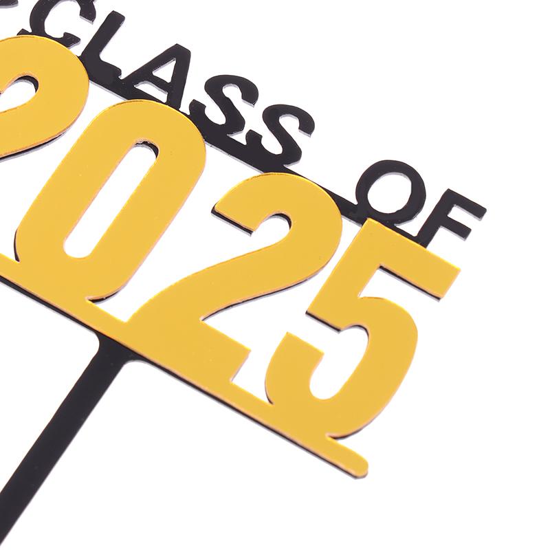 Украшения для торта на выпускной 2025 года, акриловые украшения для выпускного класса 2025 года, двухслойные украшения для торта на выпускной церемонии