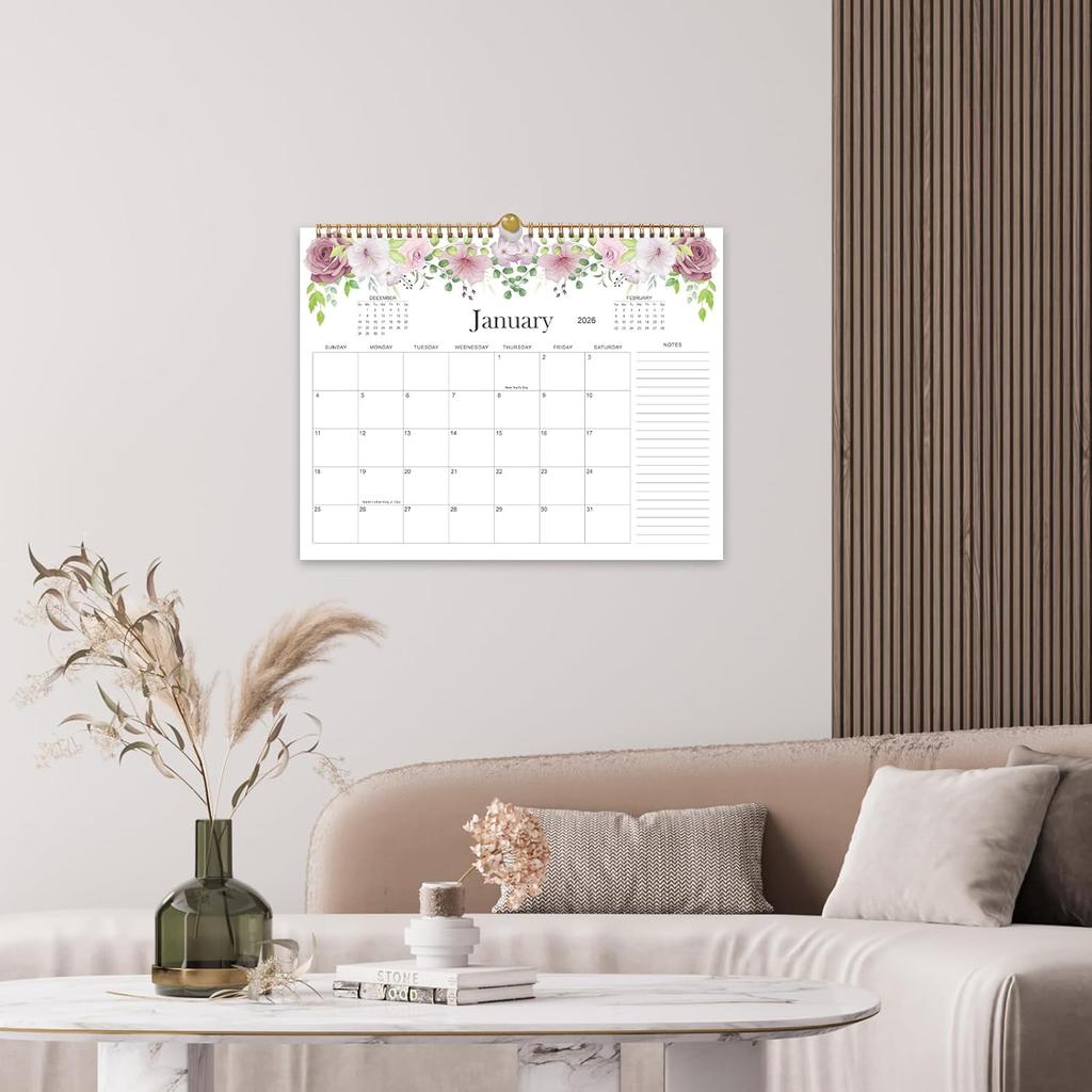 2026 Wall Calendar, Tempomind Calendar 2026, 18 Month Wall Calendar January 2026 to June 2027, 14" x 10.5" Aesthetic Hanging Calendar for Home Office