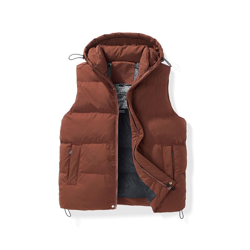 Зимний холодный и теплый однотонный жилет с капюшоном из высококачественного пухового хлопка для мужчин и женщин, повседневный модный утолщенный