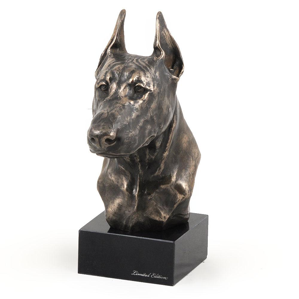 Doberman, Dobermann I - Statuetka Psa, Popiersie Na Kamiennej Podstawie, Rzeźba, Trofeum Na Wystawę Psów Marki Art-Dog