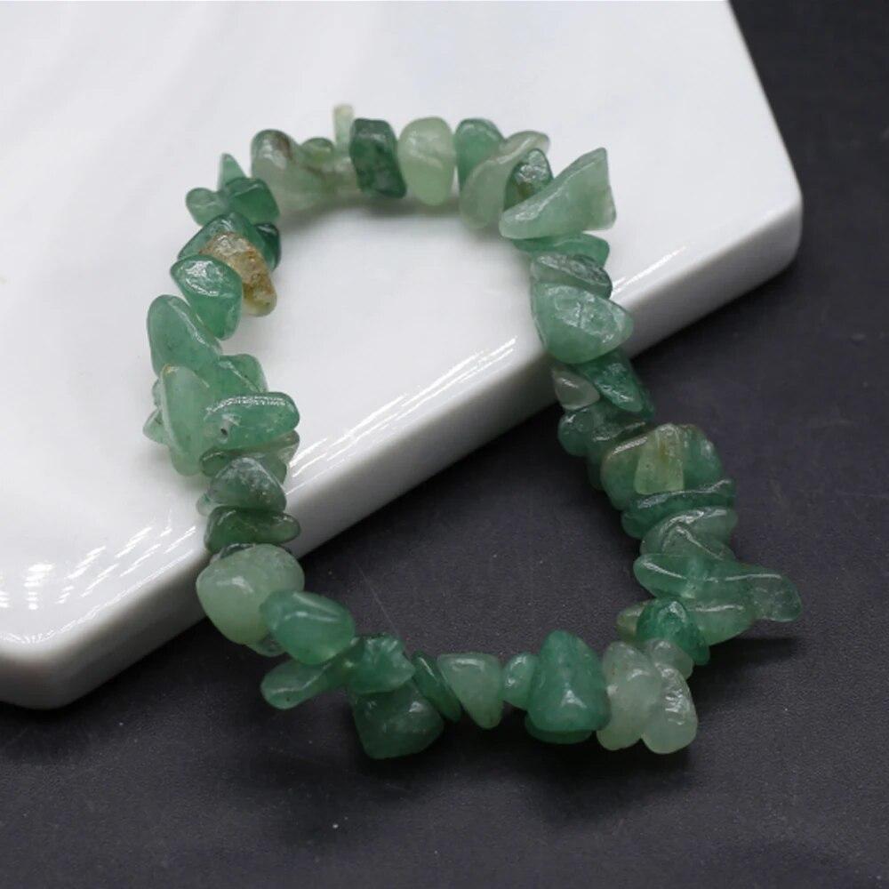 1pc 18cm Natural Stone Elastic Cord Bracelet Crystal Agate Amethyst Tiger Eye Quartz Crushed Stone Men Women Jewelry Accessories