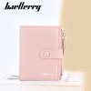 Baellerry Women's Short Pu Purse Tri-fold Wallet Zipper Notecase Snap Button Billfold Multi-card Slot Card Holder Ladies' Coin Purse