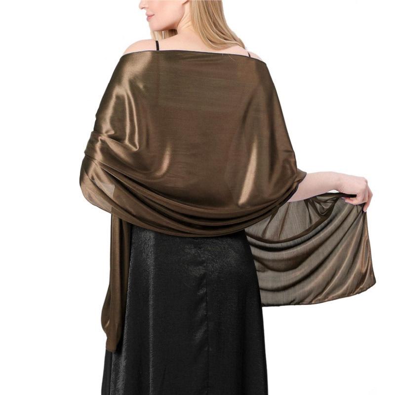 Элегантный шелковый атласный шаль для свадьбы или вечернего наряда