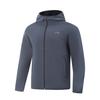 Fitness Series Sports Casual Simple Hooded Zipper Fleece Warm Comfortable Versatile Windbreaker Men Outerwear Navy-Blue AFDVE89-9