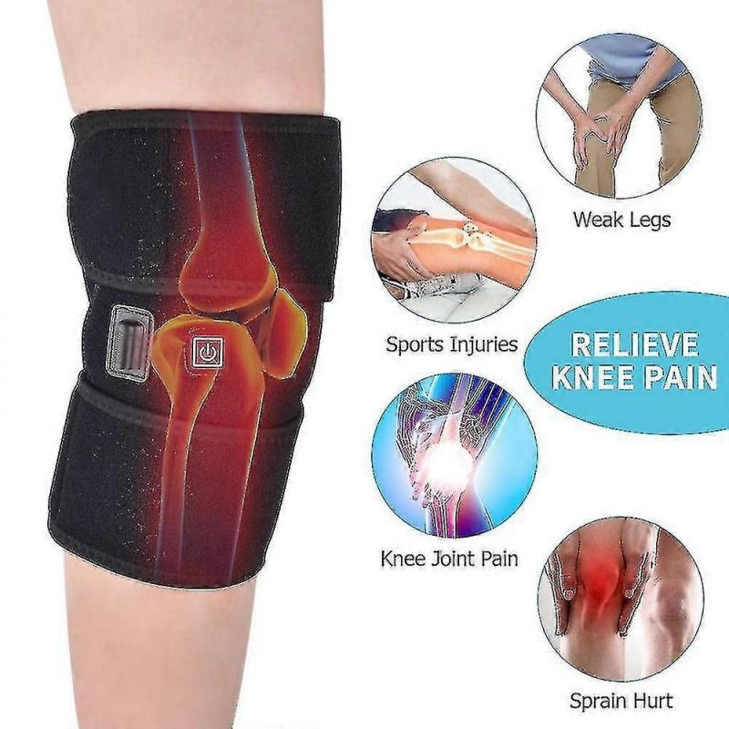 Electric Knee Protection Heating Massager Pads Therapy Adjustable Brace Support Belt Arthritis Relieve Knee Pain