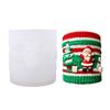 Santa Embossed Cylinder Silicone Candle Mould Food Grade Silicone For Making Candle Soap Chocolate Holiday Decoration