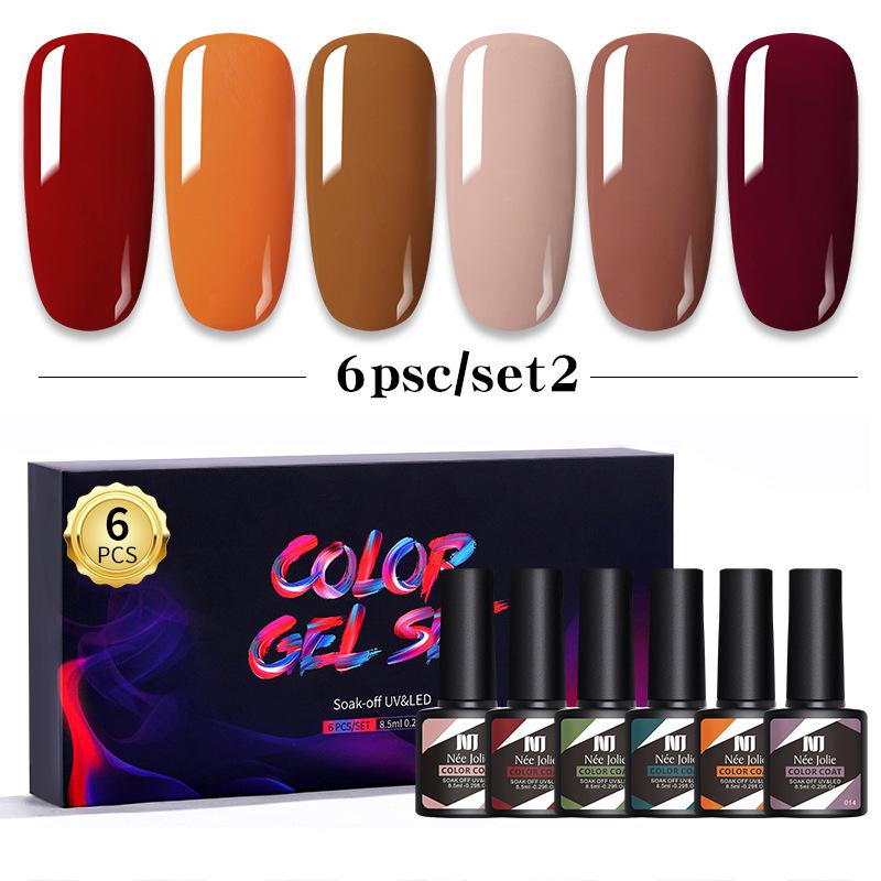 Набор клея для лака для ногтей 8 мл 6 бутылочек в коробке клей для дизайна ногтей Barbie японский цветной клей для ногтей клей для фототерапии