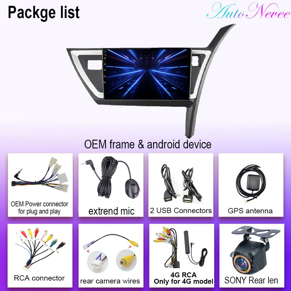 Автомобильный Android 14 для Toyota Auris Mk2 2013+ Авто Радио Стерео Мультимедийный Плеер GPS Навигация 5G Wi-Fi Беспроводной Carplay HDR QLED