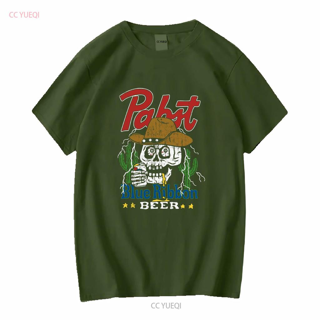 Pabst Blue Ribbon Beer T Shirt Adult Size Large Color Washed Black vintage Washed Breathable Comfortable Stretched Unisex