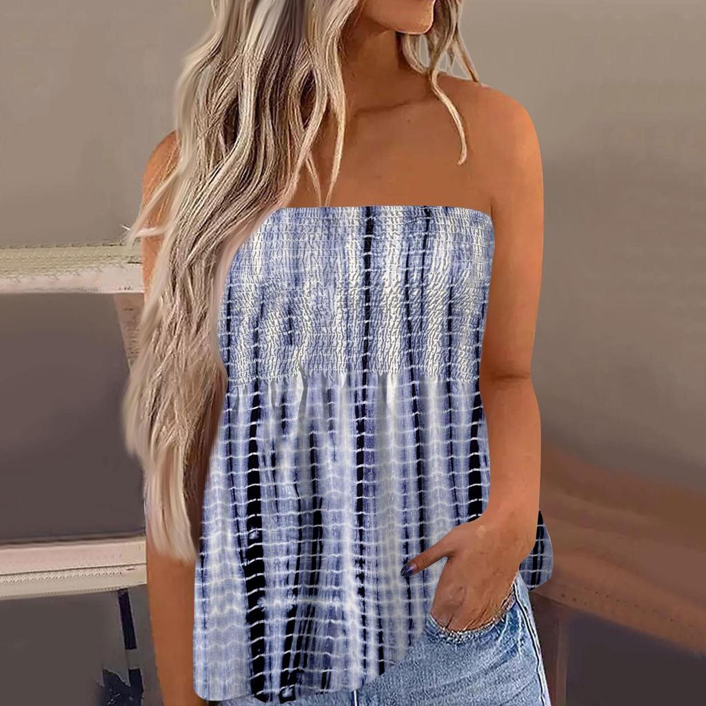 Топы-трубы для женщин, милая сексуальная футболка без рукавов с открытыми плечами и принтом