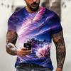 Men's T Shirt 3d Lightning Print Mens Short-Sleeved Tops Summer Street Fashion T-Shirt for Men Casual Tees Oversized Clothing