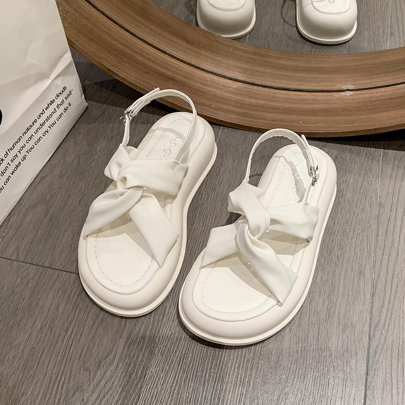 Platform sandals women's French retro spring 2024 new foreign comfortable non-slip fashion casual beach shoes