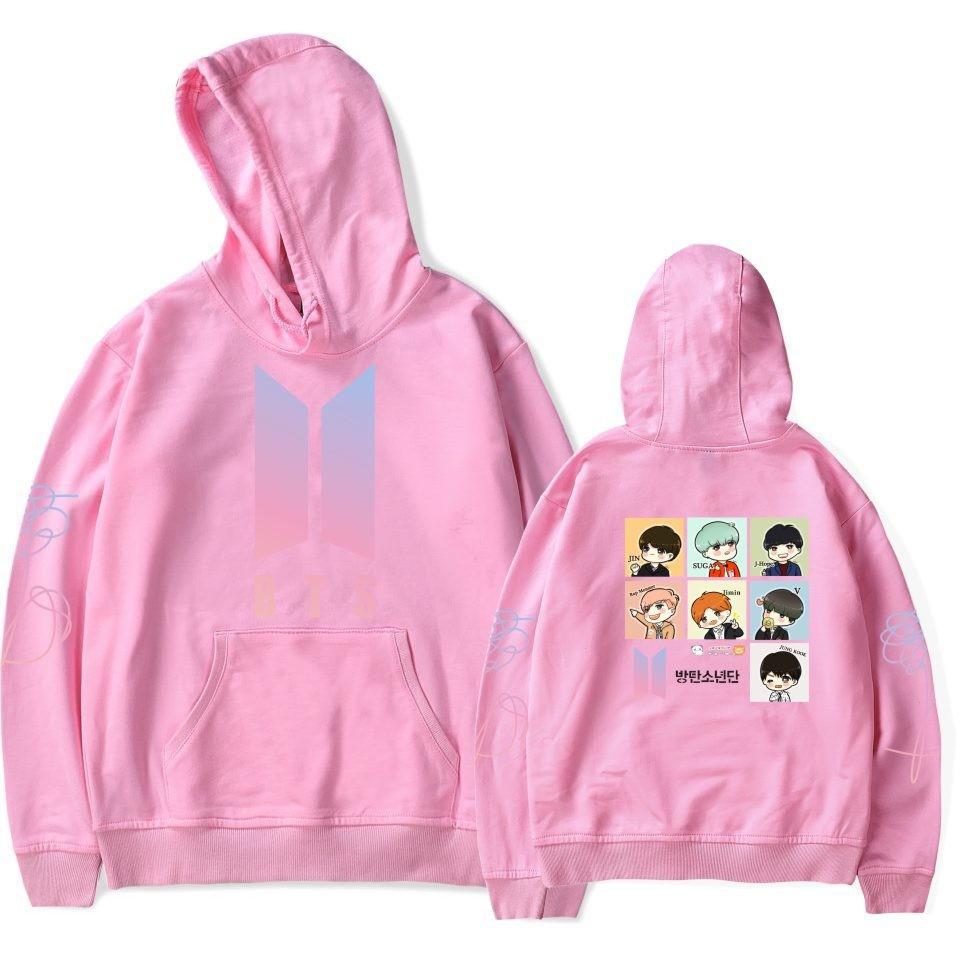 Bts Hoodie With Embroidered Graphic Cotton Fleece For Youth Casual Wear
