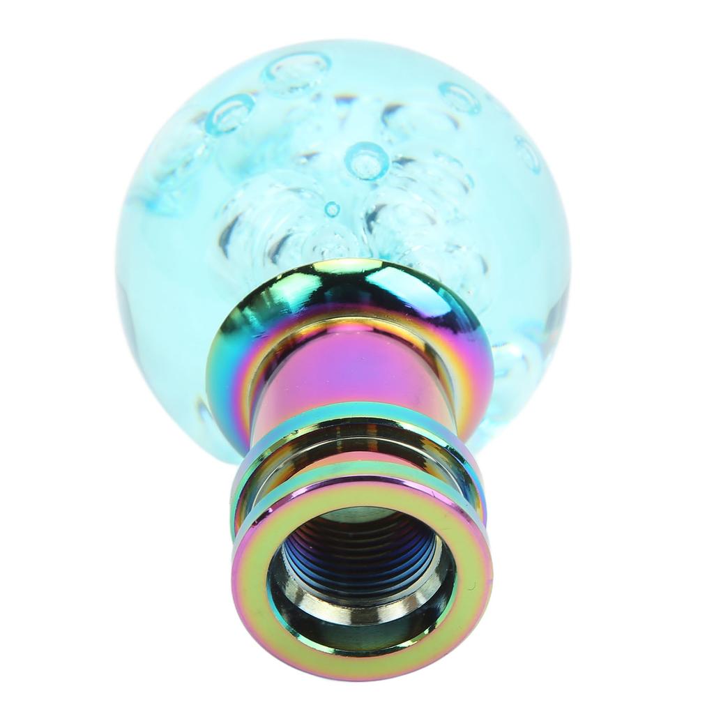 Gear Shift Knob with M8 M10 M12 Adapter Universal Acrylic Transparent Bubble Style Shifter Head for Car Light Blue