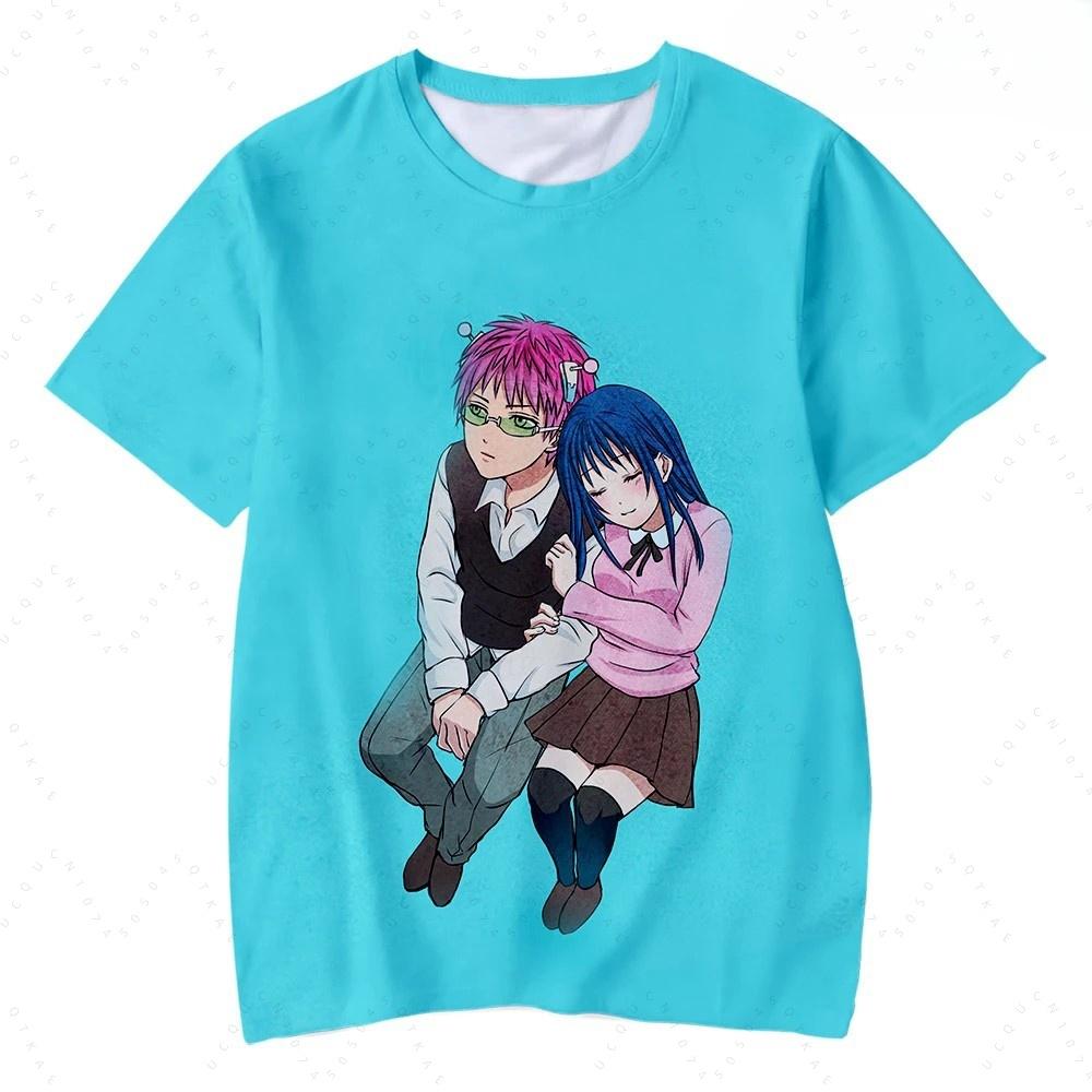 2026 Сайки Кусуо Нет Бед Футболка с принтом Мужская/Женская/Детская Харадзюку смешная футболка Костюм Летняя Кавайи Япония Унисекс Аниме Топы