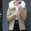 Fashion Winter Short Coats Female Parkas Hooded Faux Fur Collar Lady Jackets Thick Warm Outerwears