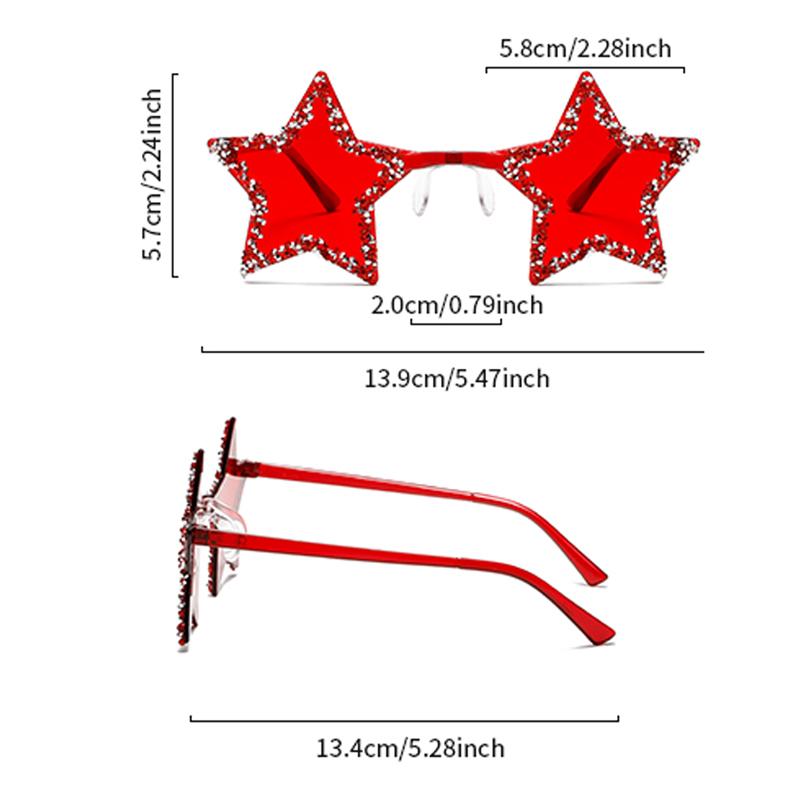 Модные солнцезащитные очки конфетных цветов с кристально блестящими ретро безободковыми линзами в форме звезды, женские, дизайнерские брендовые, шикарные пляжные солнцезащитные очки