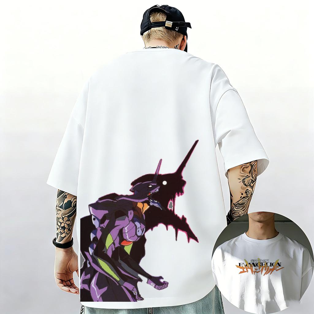 Neon Genesis Evangelion Ayanami Rei Asuka Classic Style Short Sleeve Tshirt Unisex Unisex 2026 Summer ParentChild Cotton Tee Tops