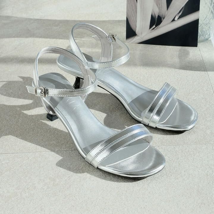 Женские сандалии на ремешке, с узким низким голенищем [Vivian], каблук, каблук, V33401SM, черный, (23,0-23,5)