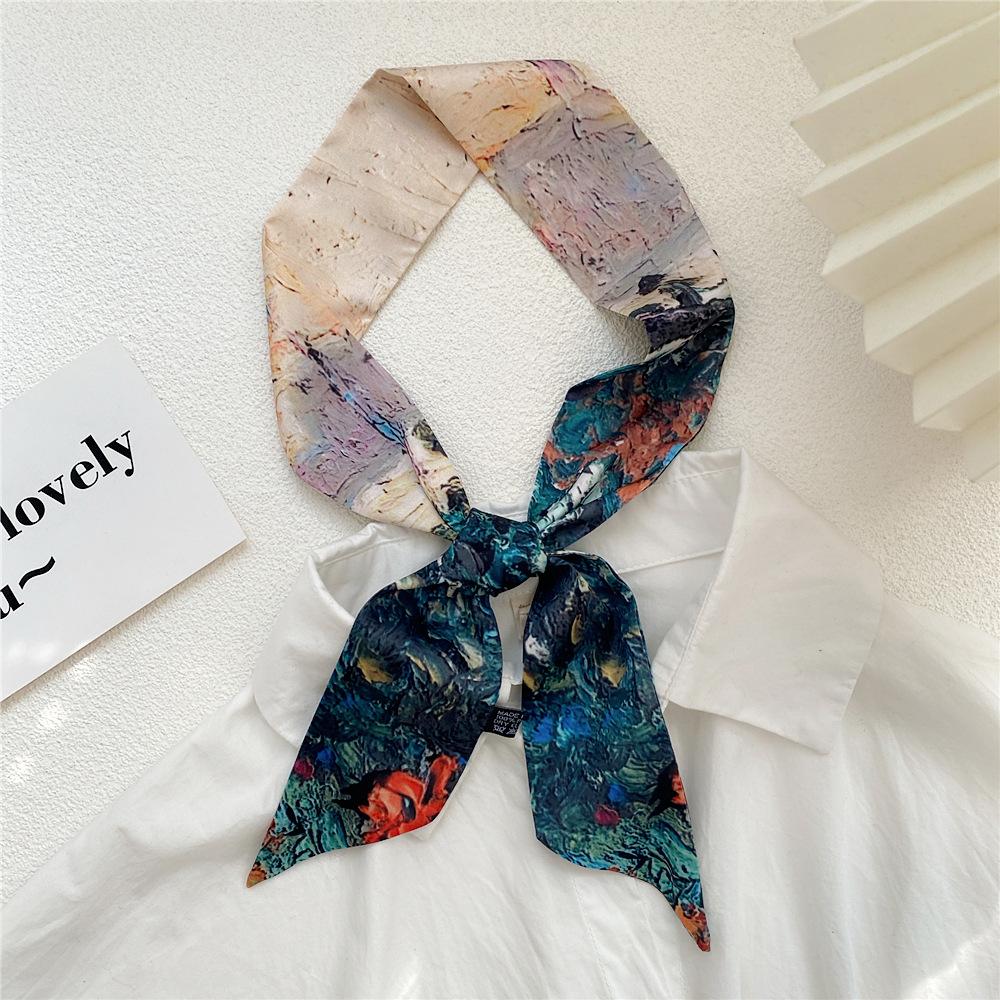 New Scarves Silk Scarves Women'S Spring And Autumn Season Long Decorative Professional Scarves Summer Thin Styles Paired With Shirts Stylish